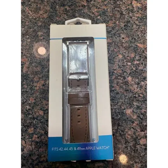 Brown Leather Watch Band for Apple Watch 42/44/45/49mm NIB - Picture 3 of 7
